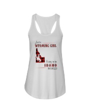 WYOMING GIRL LIVING IN IDAHO WORLD Ladies Flowy Tank thumbnail