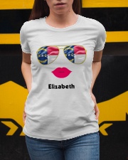 North Carolina Flag Glasses Custom Your Name Ladies T-Shirt apparel-ladies-t-shirt-lifestyle-04