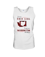 OHIO GIRL LIVING IN WASHINGTON WORLD Unisex Tank thumbnail