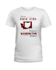 OHIO GIRL LIVING IN WASHINGTON WORLD Ladies T-Shirt thumbnail
