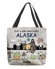 Custom Name Just A Girl Who Loves Alaska All-over Tote front