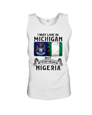 LIVE IN MICHIGAN BEGAN IN NIGERIA Unisex Tank thumbnail