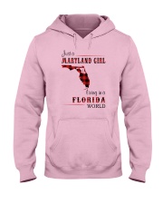 MARYLAND GIRL LIVING IN FLORIDA WORLD Hooded Sweatshirt tile