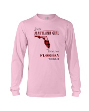 MARYLAND GIRL LIVING IN FLORIDA WORLD Long Sleeve Tee tile