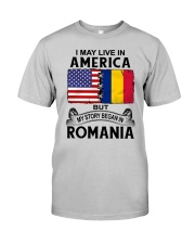 LIVE IN AMERICA BEGAN IN ROMANIA ROOT WOMEN Classic T-Shirt front