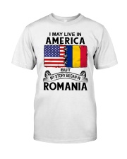 LIVE IN AMERICA BEGAN IN ROMANIA ROOT WOMEN Classic T-Shirt tile