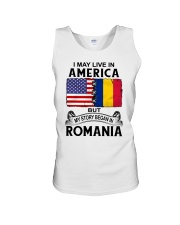 LIVE IN AMERICA BEGAN IN ROMANIA ROOT WOMEN Unisex Tank thumbnail