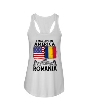 LIVE IN AMERICA BEGAN IN ROMANIA ROOT WOMEN Ladies Flowy Tank thumbnail