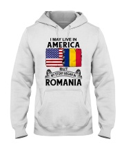 LIVE IN AMERICA BEGAN IN ROMANIA ROOT WOMEN Hooded Sweatshirt thumbnail