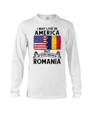 LIVE IN AMERICA BEGAN IN ROMANIA ROOT WOMEN Long Sleeve Tee thumbnail