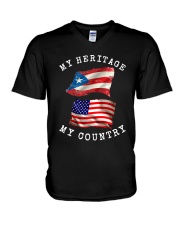 Puerto Rico My Heritage V-Neck T-Shirt tile