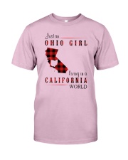 OHIO GIRL LIVING IN CALIFORNIA WORLD Classic T-Shirt tile