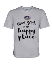 NEW YORK IS MY HAPPY PLACE V-Neck T-Shirt thumbnail
