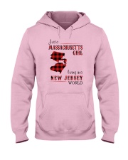 MASSACHUSETTS GIRL LIVING IN NEW JERSEY WORLD Hooded Sweatshirt thumbnail