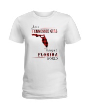 TENNESSEE GIRL LIVING IN FLORIDA WORLD Ladies T-Shirt tile