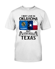 LIVE IN OKLAHOMA BEGAN IN TEXAS Classic T-Shirt tile