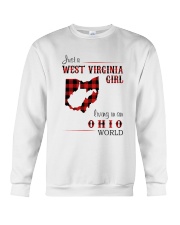 WEST VIRGINIA GIRL LIVING IN OHIO WORLD Crewneck Sweatshirt thumbnail