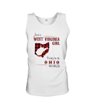 WEST VIRGINIA GIRL LIVING IN OHIO WORLD Unisex Tank thumbnail