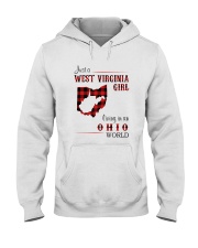 WEST VIRGINIA GIRL LIVING IN OHIO WORLD Hooded Sweatshirt thumbnail