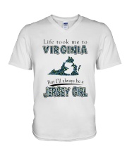 JERSEY GIRL LIFE TOOK TO VIRGINIA V-Neck T-Shirt tile