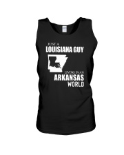 JUST A LOUISIANA GUY LIVING IN ARKANSAS WORLD Unisex Tank tile