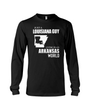 JUST A LOUISIANA GUY LIVING IN ARKANSAS WORLD Long Sleeve Tee tile