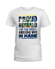 Proud Husband Of Awesome Wife In Maine Ladies T-Shirt tile