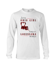 OHIO GIRL LIVING IN LOUISIANA WORLD Long Sleeve Tee tile