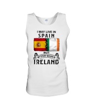 LIVE IN SPAIN BEGAN IN IRELAND Unisex Tank tile