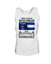 LIVE IN WISCONSIN BEGAN IN HONDURAS Unisex Tank thumbnail