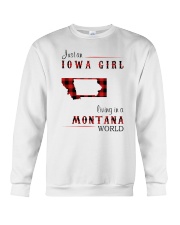 IOWA GIRL LIVING IN MONTANA WORLD Crewneck Sweatshirt thumbnail