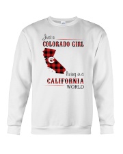 COLORADO GIRL LIVING IN CALIFORNIA WORLD Crewneck Sweatshirt tile