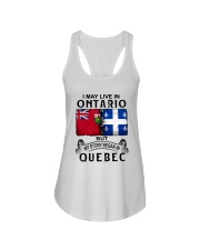 LIVE IN ONTARIO BEGAN IN QUEBEC Ladies Flowy Tank tile