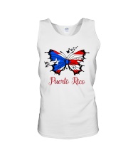 Puerto Rico Flag Butterfly Unisex Tank tile