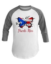 Puerto Rico Flag Butterfly Baseball Tee tile