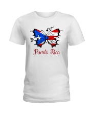 Puerto Rico Flag Butterfly Ladies T-Shirt tile