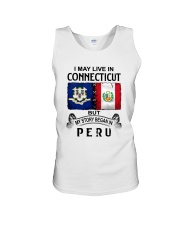 LIVE IN CONNECTICUT BEGAN IN PERU Unisex Tank tile
