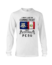 LIVE IN CONNECTICUT BEGAN IN PERU Long Sleeve Tee tile
