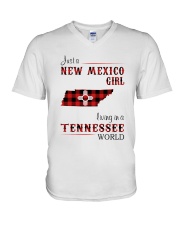 NEW MEXICO GIRL LIVING IN TENNESSEE WORLD V-Neck T-Shirt thumbnail