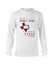 IOWA GIRL LIVING IN TEXAS WORLD Long Sleeve Tee thumbnail