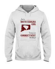 SOUTH CAROLINA GIRL LIVING IN CONNECTICUT WORLD Hooded Sweatshirt thumbnail