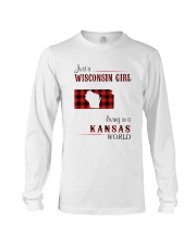 WISCONSIN GIRL LIVING IN KANSAS WORLD Long Sleeve Tee thumbnail