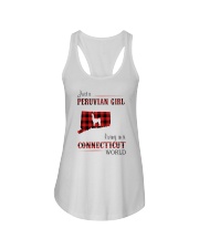 PERUVIAN GIRL LIVING IN CONNECTICUT WORLD Ladies Flowy Tank tile