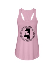 LOUISIANA GIRL LIVING IN A MISSISSIPPI WORLD Ladies Flowy Tank thumbnail