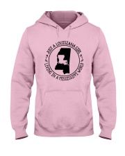 LOUISIANA GIRL LIVING IN A MISSISSIPPI WORLD Hooded Sweatshirt front