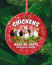 Chickens Make Me Happy Christmas Circle ornament - single (porcelain) custom-circle-ornament-single-porcelain-lifestyle-10