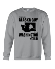 JUST AN ALASKA GUY IN A WASHINGTON WORLD Crewneck Sweatshirt thumbnail