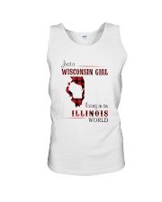WISCONSIN GIRL LIVING IN ILLINOIS WORLD Unisex Tank thumbnail