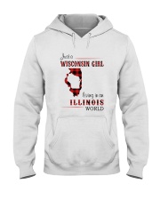 WISCONSIN GIRL LIVING IN ILLINOIS WORLD Hooded Sweatshirt thumbnail