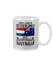 LIVE IN NETHERLANDS BEGAN IN AUSTRALIA Mug tile